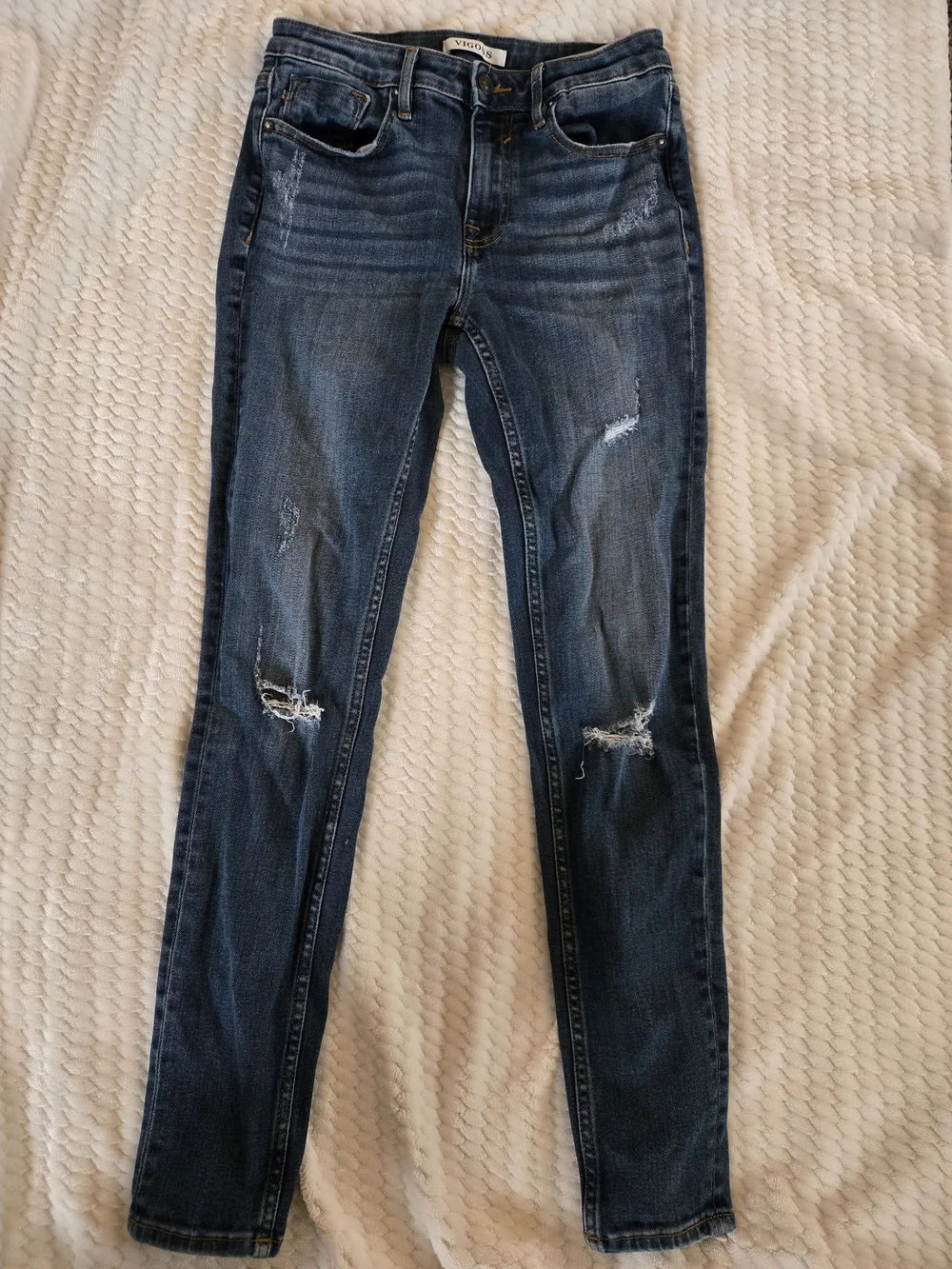 Vigoss Dark Blue Ripped Skinny Jeans